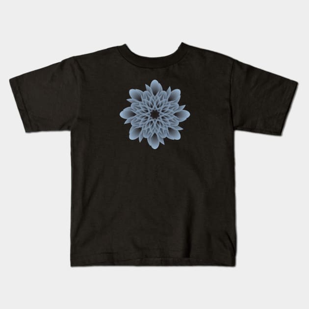 Beautiful and Artistic Grey Flower Kids T-Shirt by Steady Eyes